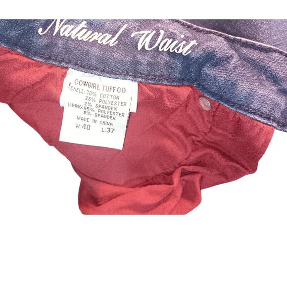 Cowgirl Tuff Co. Stretch Jeans W40 L37 Bootcut Riding Denim | Western Plus Size - Picture 2 of 6